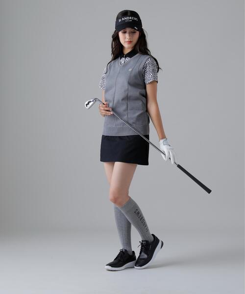 St ANDREWS(セントアンドリュース)の「ドットストライプジャカード台形スカート (WOMENS)(スカート・レディース・カーキ/ブラック・L/SS/S/M)」の5枚目の写真