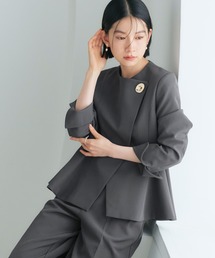 パンツスーツ ノーカラージャケット」に該当するレディース