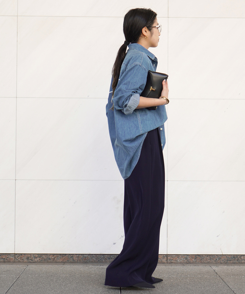 EVERYDAY I LIKE.（エヴリディアイライク）の「*イージーワイドパンツ（その他パンツ・レディース・ブラック/ネイビー・38/36/34）」の5枚目の写真