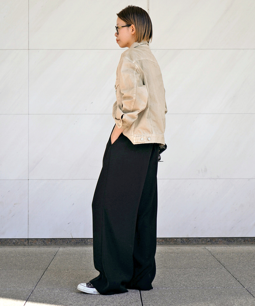 EVERYDAY I LIKE.（エヴリディアイライク）の「*イージーワイドパンツ（その他パンツ・レディース・ブラック/ネイビー・38/36/34）」の7枚目の写真