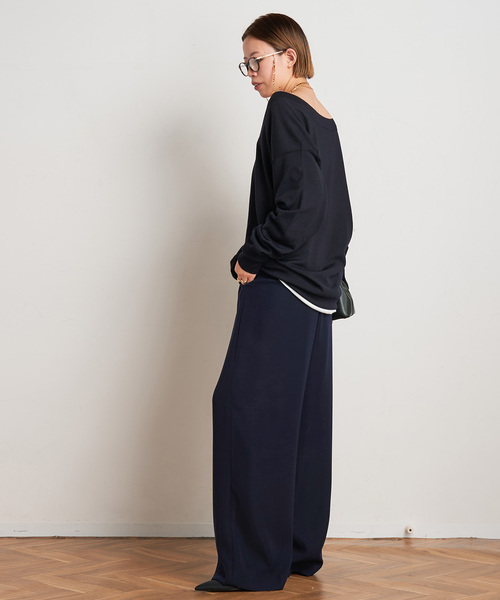 EVERYDAY I LIKE.（エヴリディアイライク）の「*イージーワイドパンツ（その他パンツ・レディース・ブラック/ネイビー・38/36/34）」の13枚目の写真