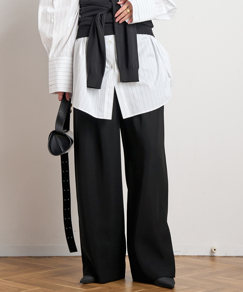 EVERYDAY I LIKE.（エヴリディアイライク）の「*イージーワイドパンツ（その他パンツ・レディース・ブラック/ネイビー・38/36/34）」の15枚目の写真