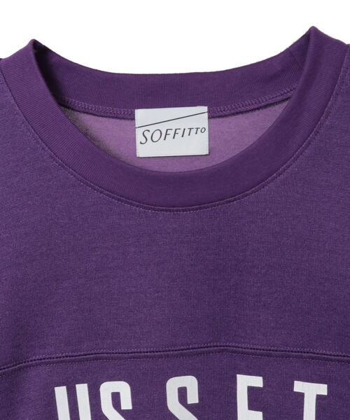 SOFFITTO(ソフィット)の「フットボールロングTシャツ(Tシャツ/カットソー・レディース・ホワイト/パープル・FREE)」の12枚目の写真