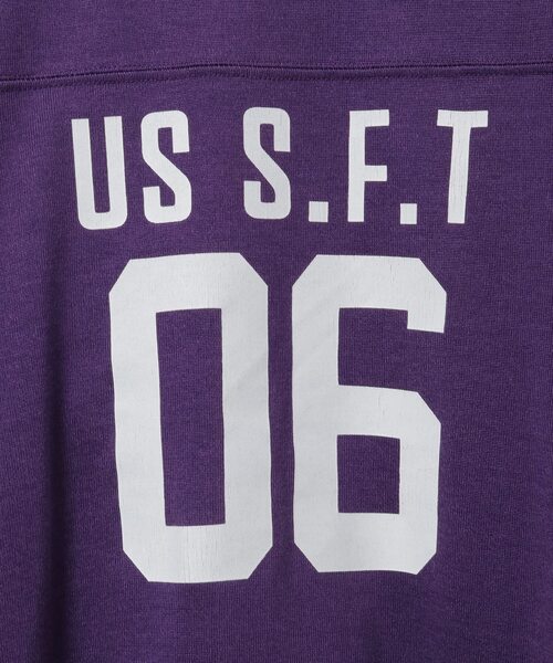 SOFFITTO(ソフィット)の「フットボールロングTシャツ(Tシャツ/カットソー・レディース・ホワイト/パープル・FREE)」の15枚目の写真