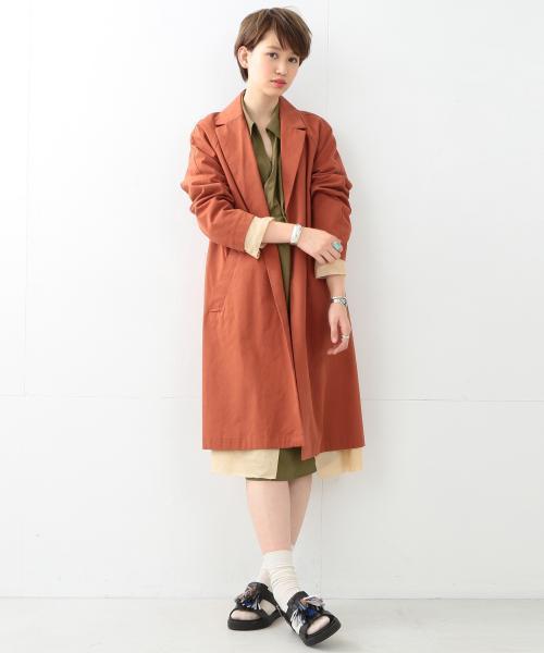 Ray BEAMS(レイビームス)の「Ray BEAMS / レイヤード コットン コクーン コート(その他アウター・レディース・ベージュ/ブラウン系その他・1/0)」の4枚目の写真