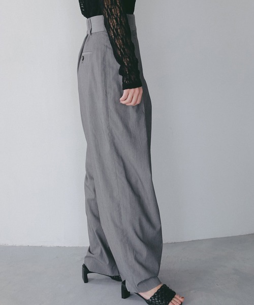 AJUGA.（アジュガ）の「ラップデザイン ツイルパンツ（スラックス・レディース・チャコールグレー/ベージュ・S/M）」の20枚目の写真