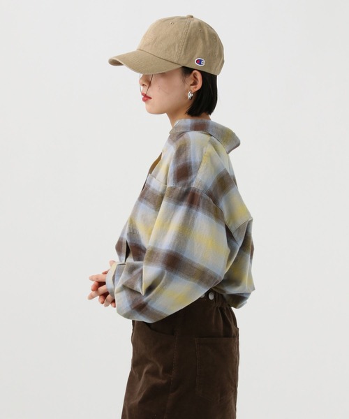 BAYFLOW（ベイフロー）の「Feels FLOWチェックシャツ（シャツ/ブラウス・レディース・イエロー/チャコールグレー/オフホワイト/オレンジ・FREE）」の8枚目の写真