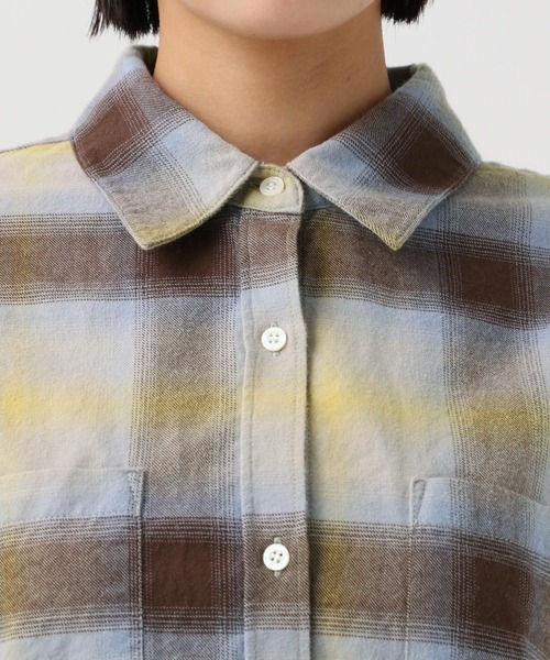 BAYFLOW（ベイフロー）の「Feels FLOWチェックシャツ（シャツ/ブラウス・レディース・イエロー/チャコールグレー/オフホワイト/オレンジ・FREE）」の14枚目の写真