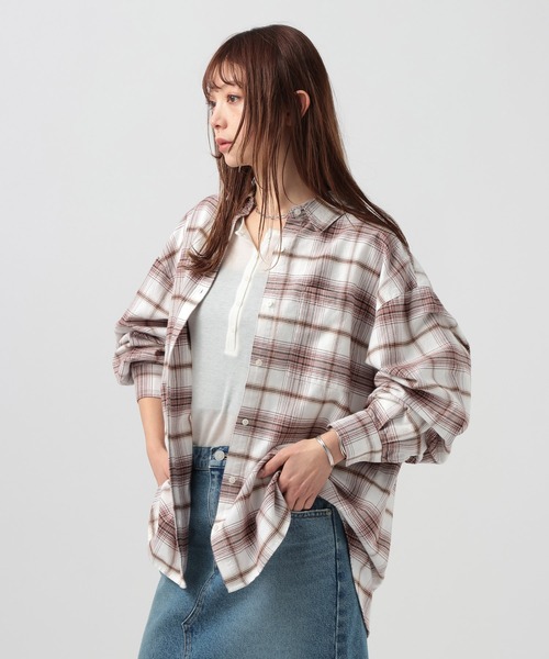 BAYFLOW(ベイフロー)の「Feels FLOWチェックシャツ(シャツ/ブラウス・レディース・イエロー/チャコールグレー/オフホワイト/オレンジ・FREE)」の9枚目の写真