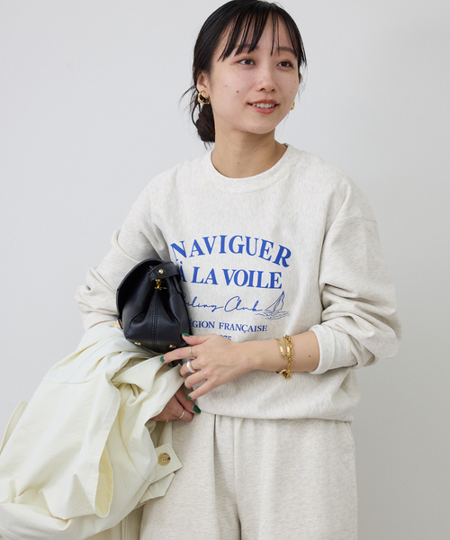 SLOBE IENA（スローブイエナ）の「《セットアップ対応可》Clubロゴスウェット（スウェット・レディース・ネイビー/アイボリー・FREE）」の15枚目の写真