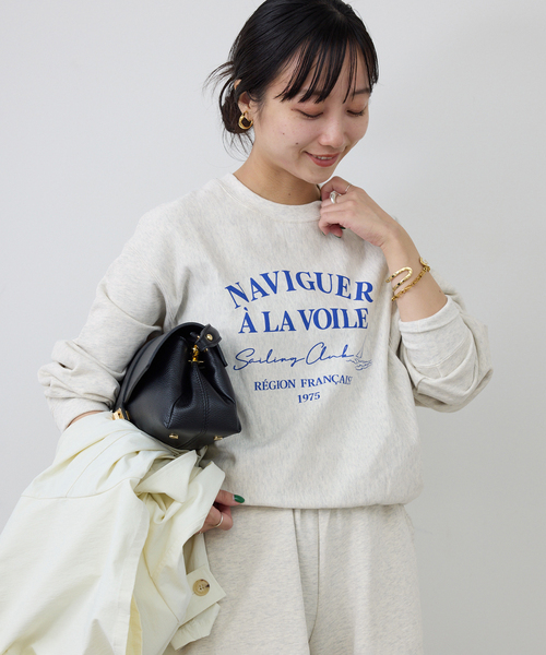 SLOBE IENA（スローブイエナ）の「《セットアップ対応可》Clubロゴスウェット（スウェット・レディース・ネイビー/アイボリー・FREE）」の16枚目の写真