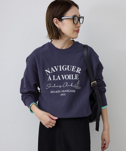 IENA イエナ 裏毛ロゴスエット ネイビー 日本製 スウェット トレーナー