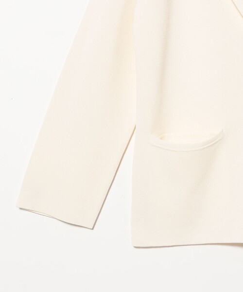 EFFE BEAMS（エッフェビームス）の「three dots / ニット ダブル ジャケット［手洗い可］（テーラードジャケット・レディース・オフホワイト/ネイビー・ONE SIZE）」の5枚目の写真