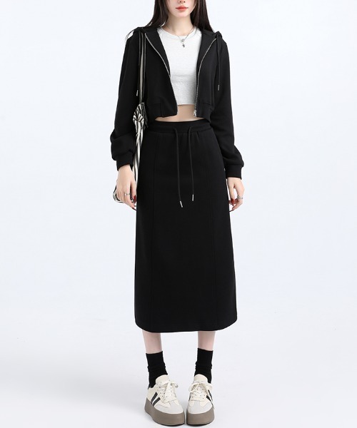 セール】スウェット ジップアップパーカー スカート上下2点セット(SET
