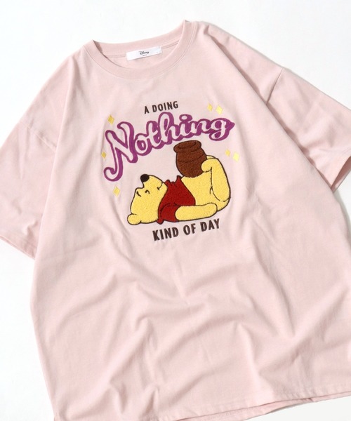 Disney(ディズニー)の「Disney(ディズニー)キャラクター サガラ刺繍Tシャツ/ビッグシルエット半袖 レディース ユニセックス(Tシャツ/カットソー・レディース・グリーン/ブルー/アッシュグレー/ブラック/ネイビー系2/オレンジ系その他/オフホワイト/クリーム/グレー系その他2/グリーン系その他/モカ/ネイビー/イエロー/パープル/ベージュ/スミクロ/オレンジ/ライトピンク/グレー系その他/ライム/カーキ/グレー系その他3/ブラック系その他/ピンク系その他・L/M)」の22枚目の写真