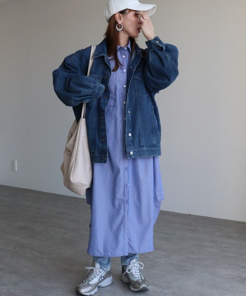 zena（ジェナ）の「ストライプシャツワンピース（シャツワンピース・レディース・ライトブルー/ブルー・M）」の8枚目の写真