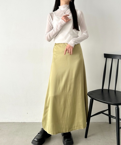 LOVALOT(ラバロット)の「【全6色】ハイネックカラーシアーカットソー(Tシャツ/カットソー・レディース・パープル/ブラウン/ホワイト/ブラック/アイボリー/グレー・F)」の11枚目の写真