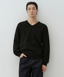 MUSINSA STANDARD（ムシンサスタンダード）の「ウォッシャブルスーピマコットンVネックニット[ブラック]（ニット/セーター）」