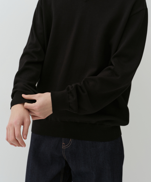 MUSINSA STANDARD（ムシンサスタンダード）の「ウォッシャブルスーピマコットンVネックニット[ブラック]（ニット/セーター・メンズ・ブラック・SMALL/MEDIUM/LARGE/X-LARGE/2XL）」の6枚目の写真