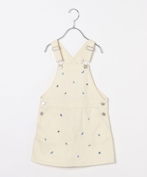 GLOBAL WORK（グローバルワーク）の「フラワー刺繍ジャンスカ/T/629892（サロペット/オーバーオール・キッズ・オフホワイト/ブラック・100cm/110cm/120cm）」の13枚目の写真