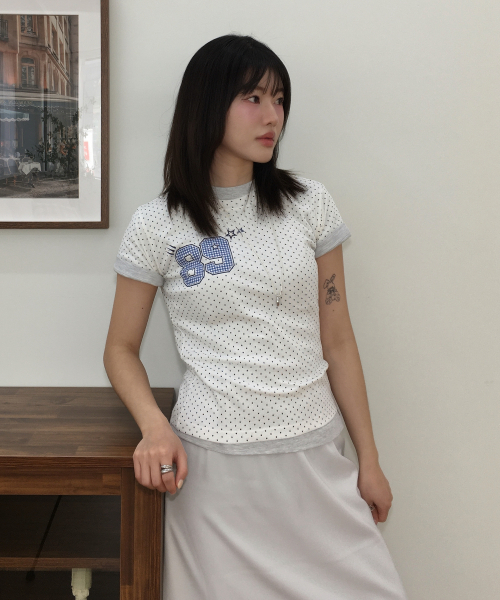 CARGOBROS FOR WOMAN(カーゴブロスフォーウィメン)の「アメリカンナンバーショート半袖Tシャツ(ホワイト)(Tシャツ/カットソー・レディース・その他・MEDIUM/SMALL)」の1枚目の写真