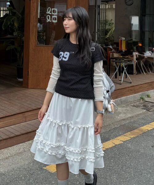CARGOBROS FOR WOMAN(カーゴブロスフォーウィメン)の「アメリカンナンバーショート半袖Tシャツ(ホワイト)(Tシャツ/カットソー・レディース・その他・MEDIUM/SMALL)」の3枚目の写真