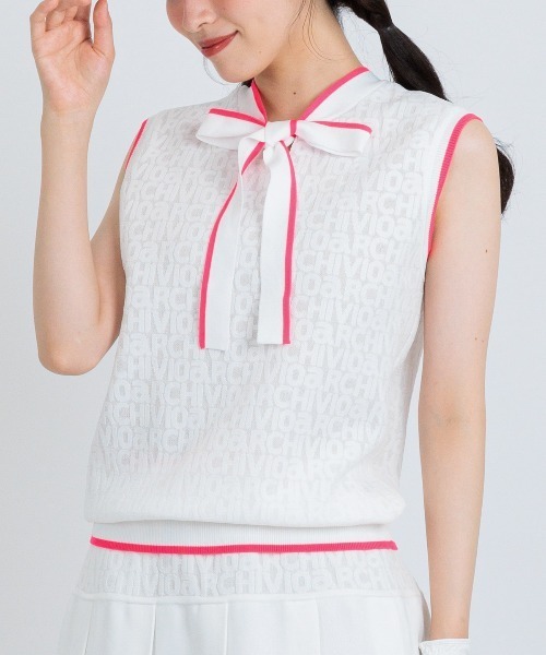 archivio(アルチビオ)の「<LADIES>前後2WAYリボンベスト(タンクトップ・レディース・ネイビー/ライトブルー/ホワイト/ライトグリーン・M/S)」の2枚目の写真