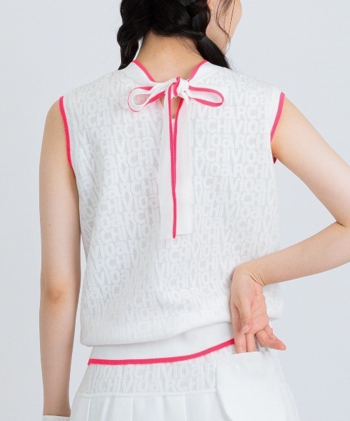 archivio(アルチビオ)の「<LADIES>前後2WAYリボンベスト(タンクトップ・レディース・ネイビー/ライトブルー/ホワイト/ライトグリーン・M/S)」の9枚目の写真