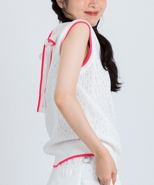 archivio(アルチビオ)の「<LADIES>前後2WAYリボンベスト(タンクトップ・レディース・ネイビー/ライトブルー/ホワイト/ライトグリーン・M/S)」の10枚目の写真