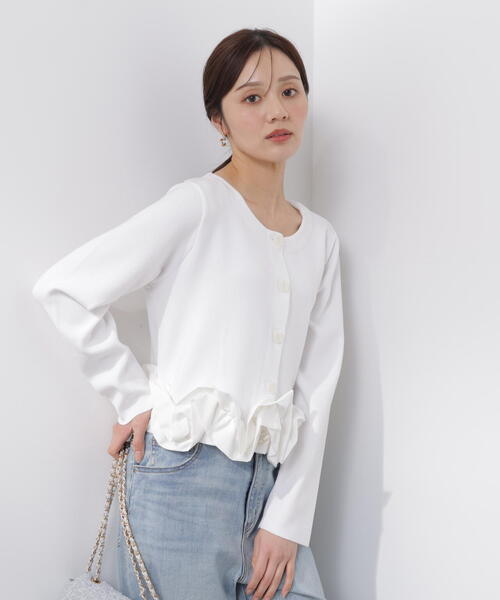 PROPORTION BODY DRESSING（プロポーションボディドレッシング）の「＜ａ＞ホイップペプラムニット / 1216179202（ニット/セーター・レディース・イエロー/ホワイト/ブラック・FREE）」の2枚目の写真