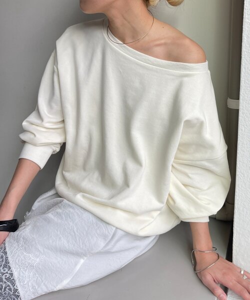 Omekashi（オメカシ）の「裏毛バルーンスウェット（スウェット・レディース・チャコールグレー/オフホワイト/ライトグレー・FREE）」の7枚目の写真