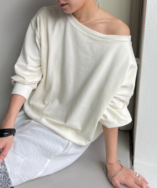 Omekashi（オメカシ）の「裏毛バルーンスウェット（スウェット・レディース・チャコールグレー/オフホワイト/ライトグレー・FREE）」の8枚目の写真