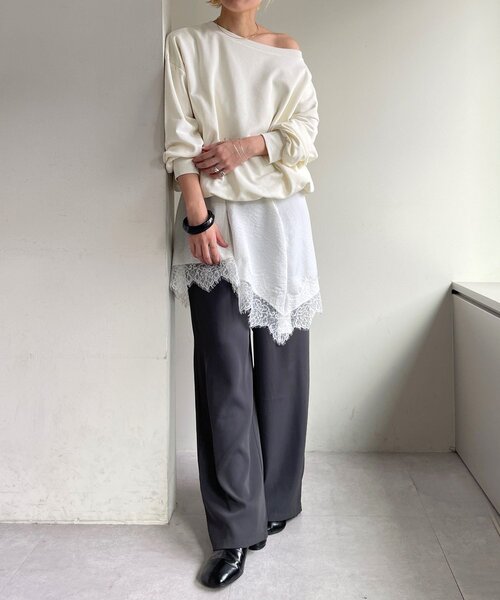 Omekashi（オメカシ）の「裏毛バルーンスウェット（スウェット・レディース・チャコールグレー/オフホワイト/ライトグレー・FREE）」の10枚目の写真