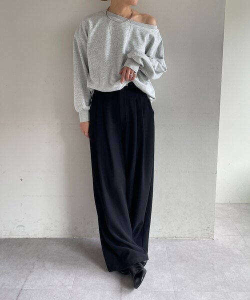 Omekashi（オメカシ）の「裏毛バルーンスウェット（スウェット・レディース・チャコールグレー/オフホワイト/ライトグレー・FREE）」の4枚目の写真