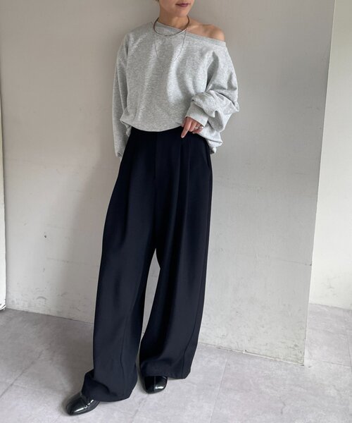 Omekashi（オメカシ）の「裏毛バルーンスウェット（スウェット・レディース・チャコールグレー/オフホワイト/ライトグレー・FREE）」の5枚目の写真