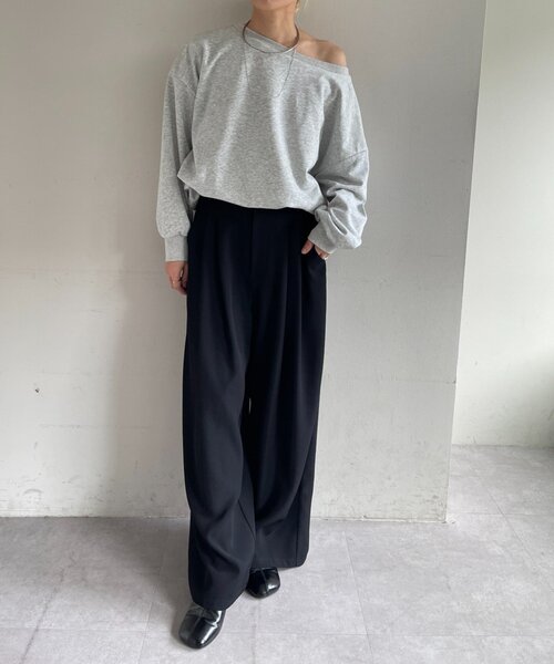 Omekashi（オメカシ）の「裏毛バルーンスウェット（スウェット・レディース・チャコールグレー/オフホワイト/ライトグレー・FREE）」の6枚目の写真