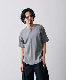 ワッフル ヘンリー ネック 半袖Tシャツ