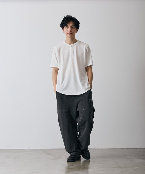 improves(インプローブス)の「ワッフル ヘンリー ネック 半袖Tシャツ(Tシャツ/カットソー・メンズ・杢グレー/ホワイト・LARGE/X-LARGE/SMALL/MEDIUM)」の13枚目の写真