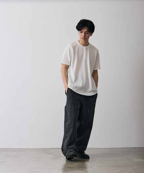 improves(インプローブス)の「ワッフル ヘンリー ネック 半袖Tシャツ(Tシャツ/カットソー・メンズ・杢グレー/ホワイト・LARGE/X-LARGE/SMALL/MEDIUM)」の14枚目の写真