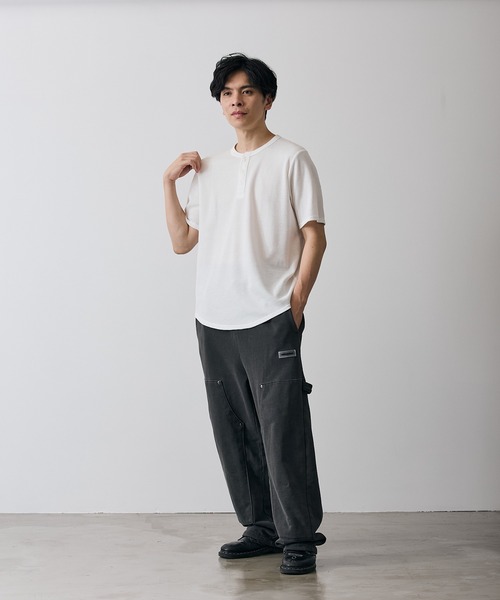 improves(インプローブス)の「ワッフル ヘンリー ネック 半袖Tシャツ(Tシャツ/カットソー・メンズ・杢グレー/ホワイト・LARGE/X-LARGE/SMALL/MEDIUM)」の15枚目の写真
