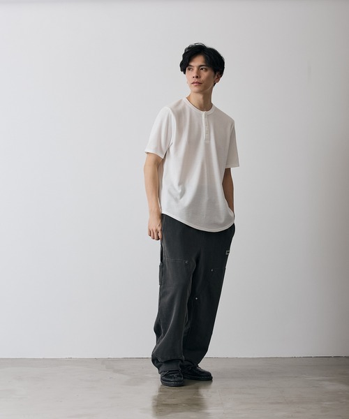 improves(インプローブス)の「ワッフル ヘンリー ネック 半袖Tシャツ(Tシャツ/カットソー・メンズ・杢グレー/ホワイト・LARGE/X-LARGE/SMALL/MEDIUM)」の16枚目の写真