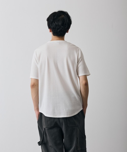 improves(インプローブス)の「ワッフル ヘンリー ネック 半袖Tシャツ(Tシャツ/カットソー・メンズ・杢グレー/ホワイト・LARGE/X-LARGE/SMALL/MEDIUM)」の6枚目の写真