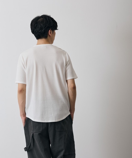 improves(インプローブス)の「ワッフル ヘンリー ネック 半袖Tシャツ(Tシャツ/カットソー・メンズ・杢グレー/ホワイト・LARGE/X-LARGE/SMALL/MEDIUM)」の8枚目の写真