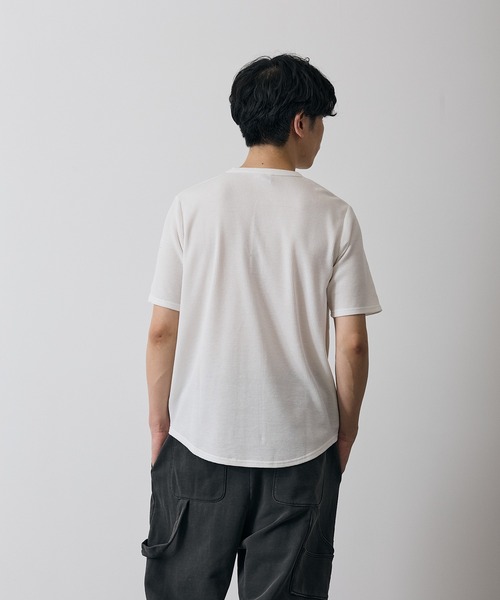 improves(インプローブス)の「ワッフル ヘンリー ネック 半袖Tシャツ(Tシャツ/カットソー・メンズ・杢グレー/ホワイト・LARGE/X-LARGE/SMALL/MEDIUM)」の9枚目の写真
