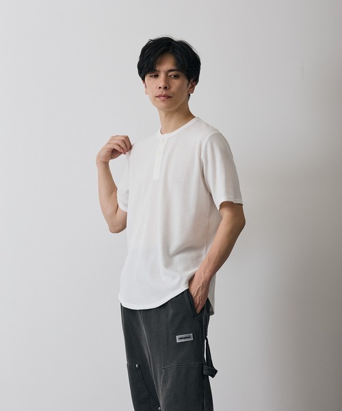 improves(インプローブス)の「ワッフル ヘンリー ネック 半袖Tシャツ(Tシャツ/カットソー・メンズ・杢グレー/ホワイト・LARGE/X-LARGE/SMALL/MEDIUM)」の11枚目の写真