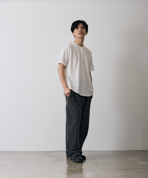 improves(インプローブス)の「ワッフル ヘンリー ネック 半袖Tシャツ(Tシャツ/カットソー・メンズ・杢グレー/ホワイト・LARGE/X-LARGE/SMALL/MEDIUM)」の22枚目の写真