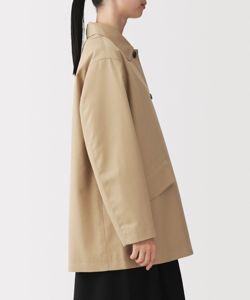 無印良品（ムジルシリョウヒン）の「婦人　撥水　コットン混　ツイル　ステンカラーハーフコート（ステンカラーコート・レディース・アイボリー/ダークネイビー/ベージュ・S/M/L/XL）」の9枚目の写真