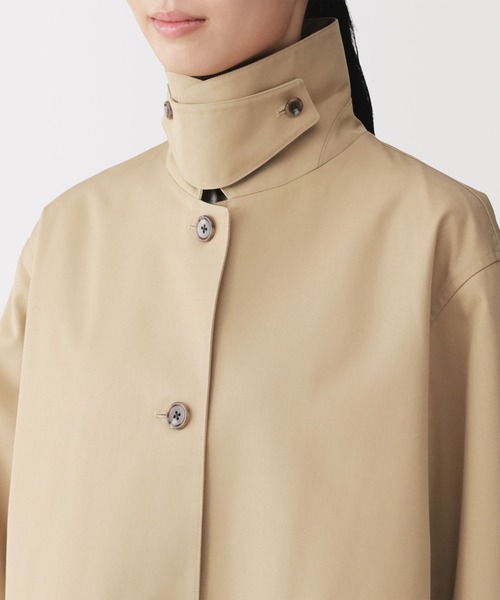 無印良品（ムジルシリョウヒン）の「婦人　撥水　コットン混　ツイル　ステンカラーハーフコート（ステンカラーコート・レディース・アイボリー/ダークネイビー/ベージュ・S/M/L/XL）」の12枚目の写真