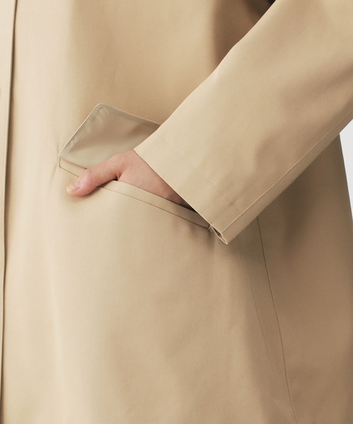 無印良品（ムジルシリョウヒン）の「婦人　撥水　コットン混　ツイル　ステンカラーハーフコート（ステンカラーコート・レディース・アイボリー/ダークネイビー/ベージュ・S/M/L/XL）」の13枚目の写真