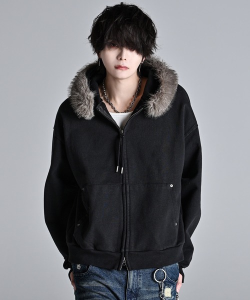 ADRER（アドラー）の「Detachable Fur Short Full-Zip Parkar / デタッチャブルファーショートフルジップパーカー（パーカー・メンズ・ブラック系1/ブラック・XS/L/M/S）」の18枚目の写真